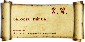 Kálóczy Márta névjegykártya
