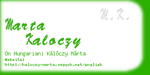 marta kaloczy business card
