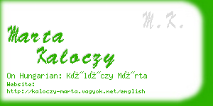 marta kaloczy business card